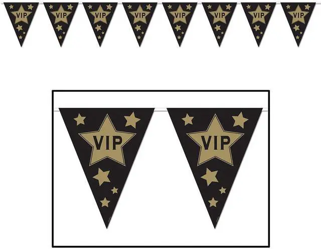 Alt view image 3 of 3 - Vip Pennant Banner - Plastic-pp