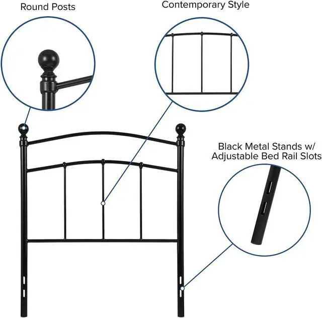 Alt view image 20 of 20 - Flash Furniture Woodstock Decorative Metal Twin Size Headboard