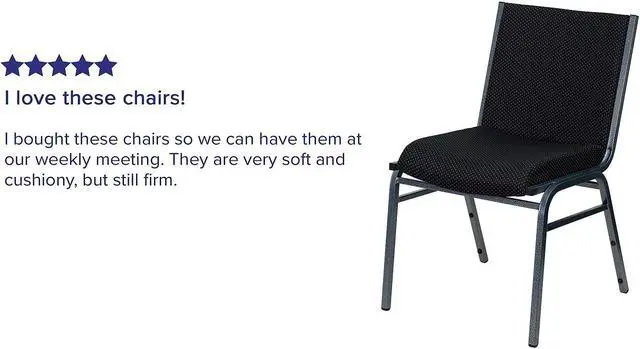 Alt view image 17 of 20 - Flash Furniture XU-60153-BK-GG Hercules Series 3-Inch Thickly Padded Patterned Upholstered Stack Chair, Chrome