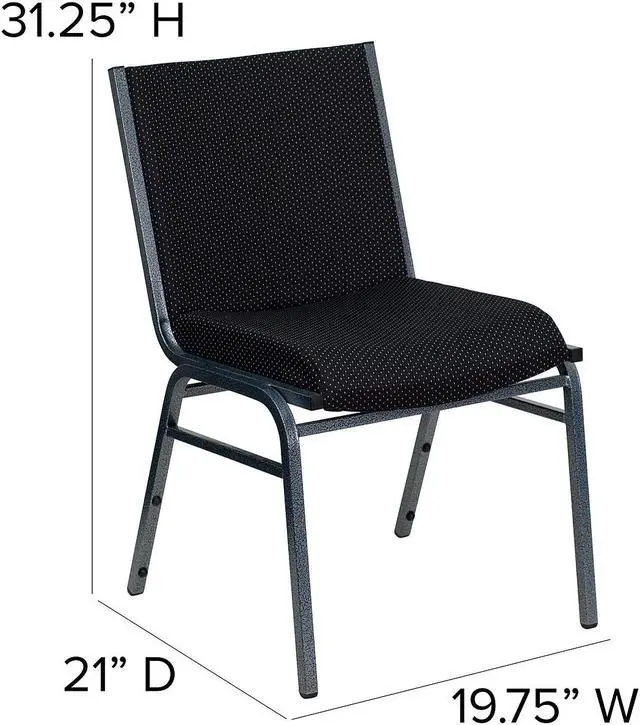 Alt view image 18 of 20 - Flash Furniture XU-60153-BK-GG Hercules Series 3-Inch Thickly Padded Patterned Upholstered Stack Chair, Chrome