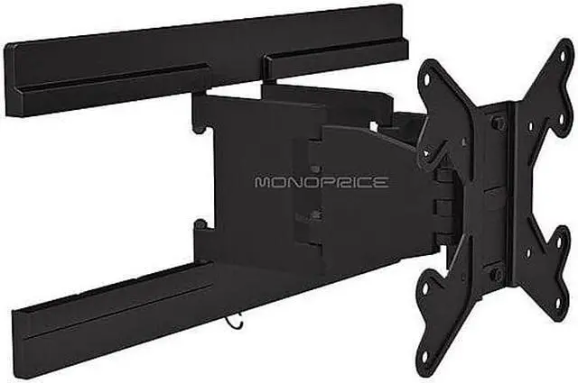 Alt view image 9 of 11 - Monoprice Ultra Low-Profile Full Motion TV Wall Mount For 40" To 75" TVs up to 110lbs, Max VESA 400x400, Works with Concrete, Brick, and Wooden Studs