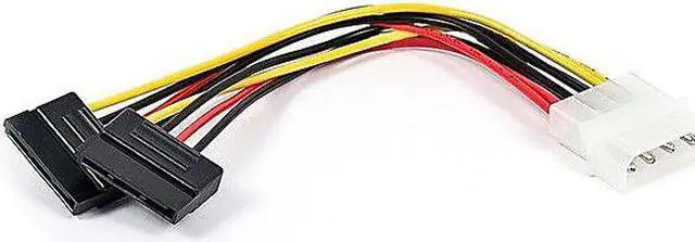 Alt view image 8 of 9 - Monoprice 108800 6-Inch SATA Serial ATA Splitter Power Cable 1 x 5.25 to Two 2 15-Pin SATA Power Connector