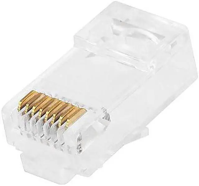 Alt view image 5 of 16 - Monoprice 100-pcs RJ45 Modular Plug for Cat6 Solid Cable