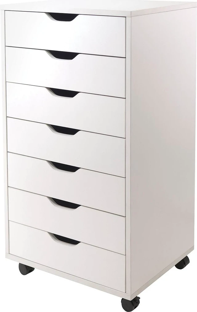 Alt view image 12 of 15 - Winsome Trading 10792 Halifax Cabinet for Closet - Office, 7 Drawers, White