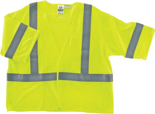 Alt view image 5 of 5 - ERGODYNE 8356FRHL Hi-Vis FR Safety Vest w/Sleeves L Class 3 U Back, ,Hook &