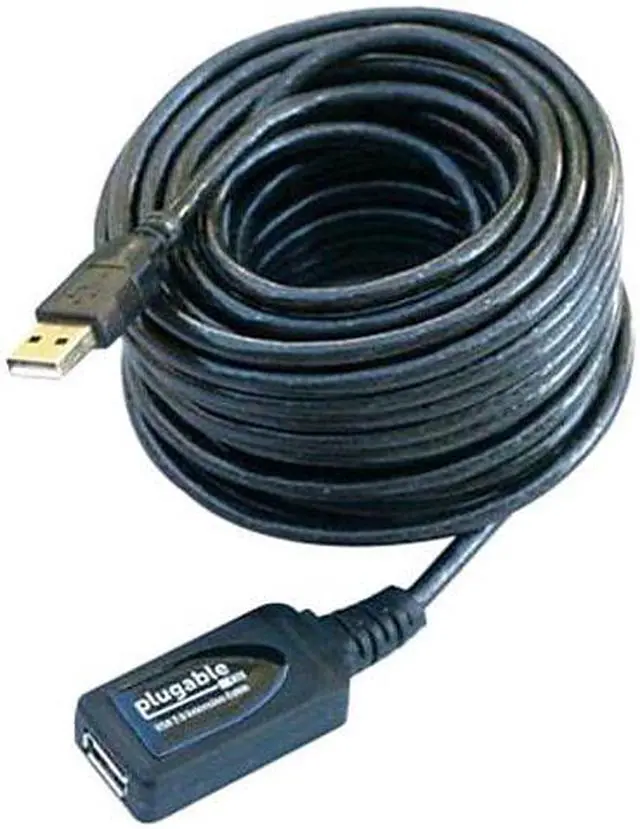 Alt view image 5 of 7 - Plugable 5 Meter (16 Foot) USB 2.0 Active Extension Cable Type A Male to A Female