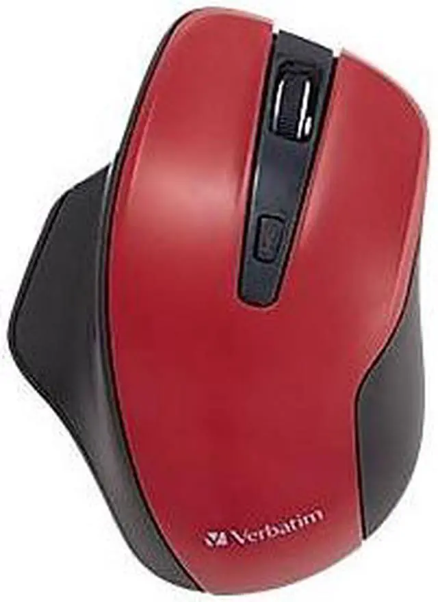 Alt view image 17 of 20 - Verbatim Silent Ergonomic Wireless Blue LED Mouse Red 70243