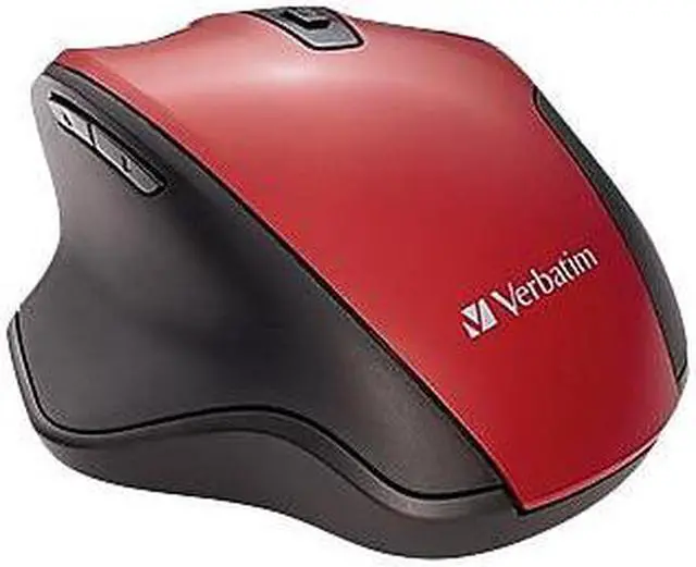 Alt view image 14 of 20 - Verbatim Silent Ergonomic Wireless Blue LED Mouse Red 70243