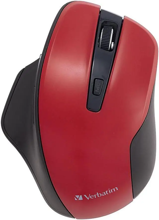 Alt view image 13 of 20 - Verbatim Silent Ergonomic Wireless Blue LED Mouse Red 70243