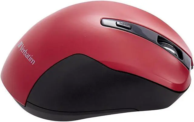 Alt view image 15 of 20 - Verbatim Silent Ergonomic Wireless Blue LED Mouse Red 70243