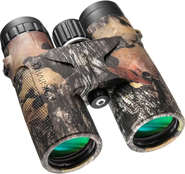 Alt view image 6 of 14 - BARSKA AB11848 BARSKA 12X42 WP BLACKHAWK GREEN LENS BINOCULARS IN MOSSY OAK
