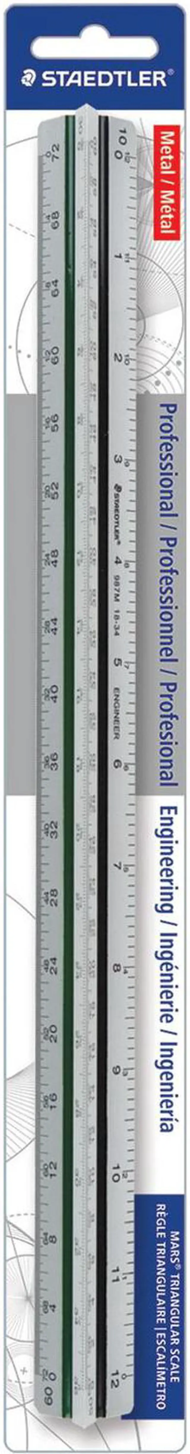 Alt view image 10 of 13 - Staedtler Engineers Pro Triangular Scale Mars ALM 12" Silver 987M1834BK