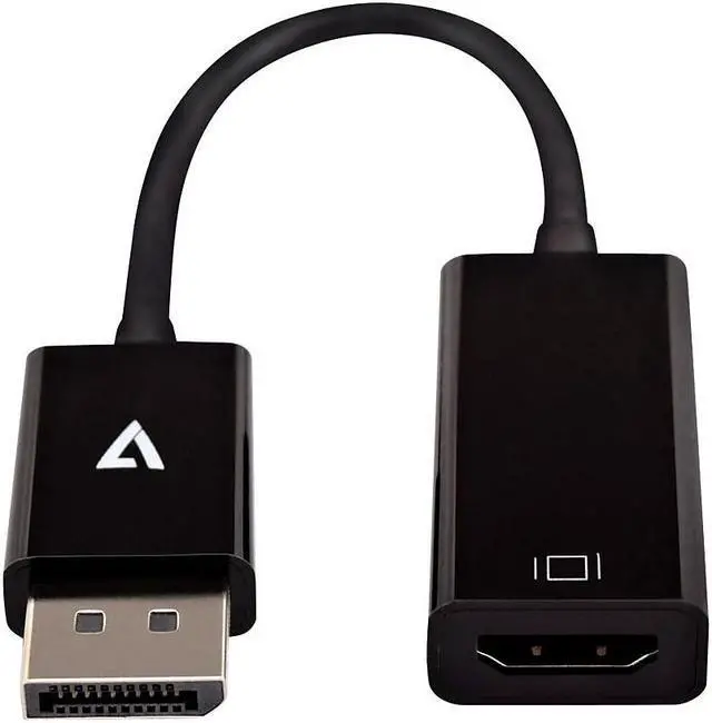 Alt view image 3 of 3 - V7 Displayport to HDMI Adapter Black Slim