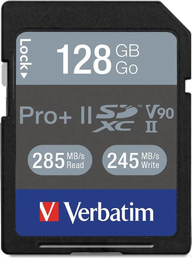 Alt view image 4 of 4 - Verbatim Pro II Plus 128GB Secure Digital Extended Capacity (SDXC) Memory (Flash Memory) Model 99165
