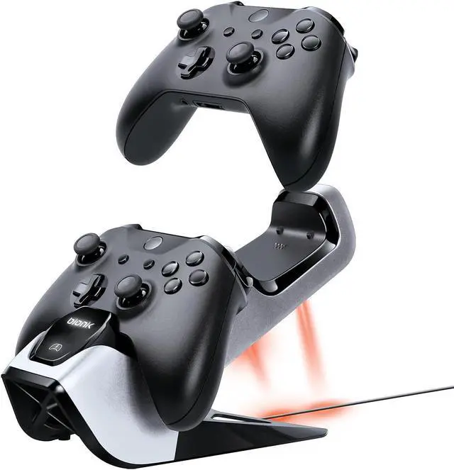 Alt view image 12 of 14 - Bionik Power Stand Controllers Charger Dock with 2 Rechargeable Batteries for Xbox One