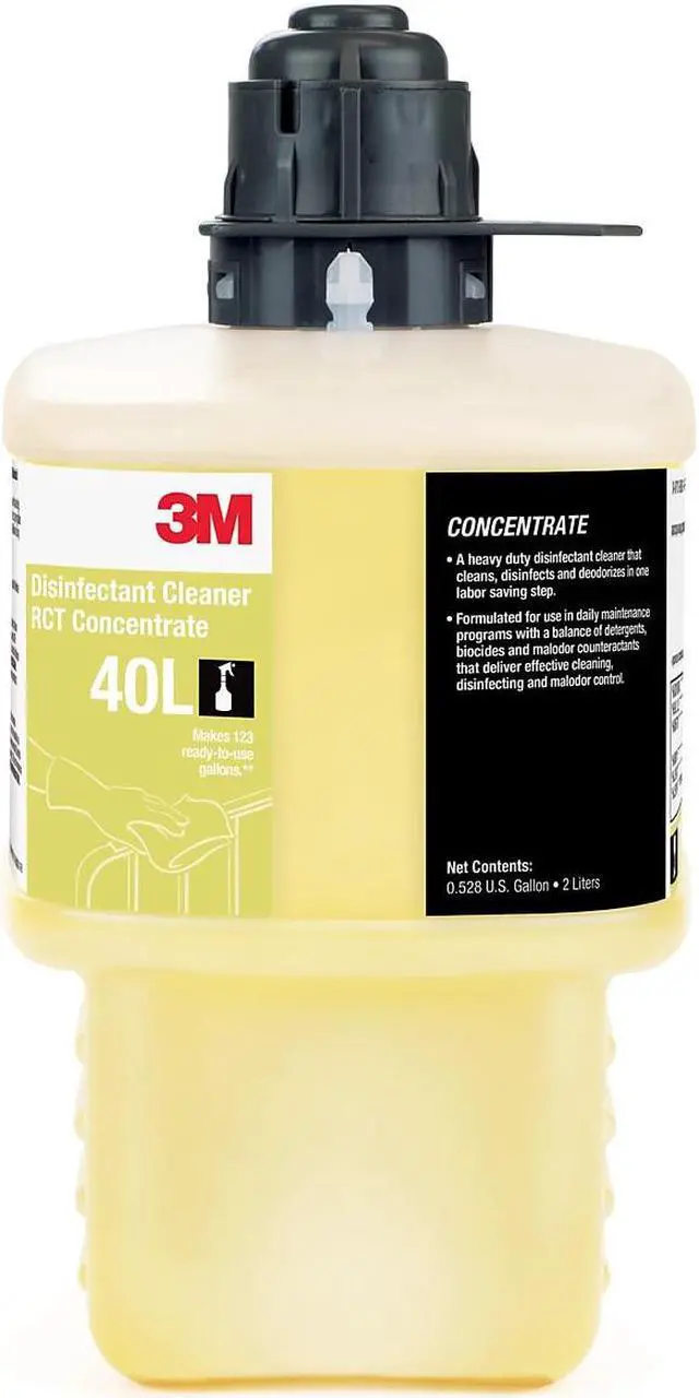 Alt view image 2 of 2 - 3M 40L Disinfectant Cleaner RCT Concentrate, 1.9 L Twist N' Fill Bottle, 6/Carton