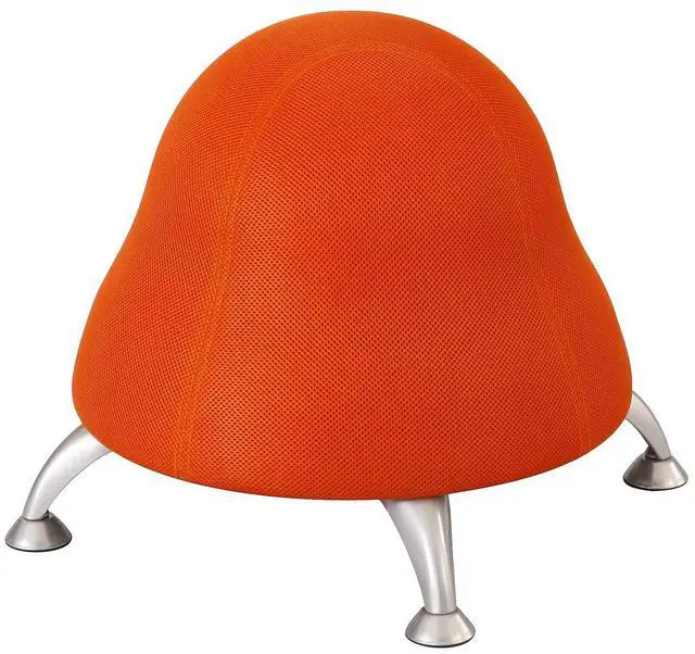 Alt view image 3 of 5 - Safco 4755OR Runtz Ball Chair - Backless - Supports Up to 250 lb - Orange Fabric Seat, Silver Base