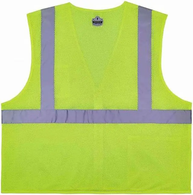 Alt view image 5 of 8 - ERGODYNE 8256Z Lime Treated Polyester Hi-Vis Class 2 Ve, Polyester, Lime,