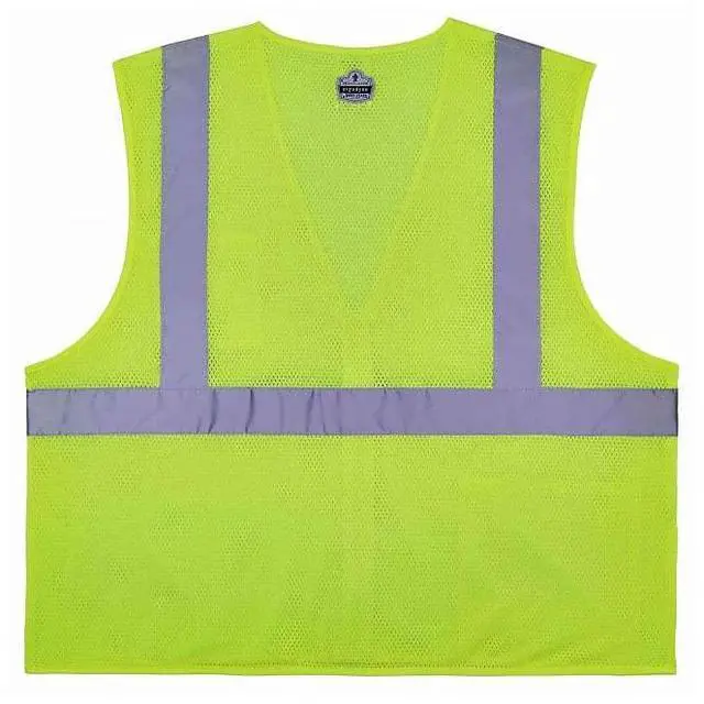 Alt view image 3 of 8 - Ergodyne GloWear 8256Z High-Visibility Zipper Safety Vest Class 2 4XL/5XL Lime