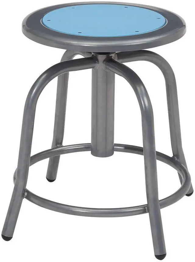 Alt view image 5 of 9 - NPS 680502 Height Adjustable Metal Seat Stool - Supports Up to 300 lb, 18" to 24" Seat Height - Blueberry Seat, Gray Base