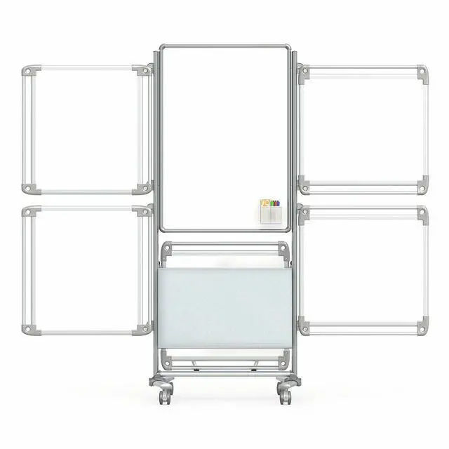 Alt view image 2 of 7 - Ghent NEX204EP4-FR Nexus Easel Whiteboard - 32" x 76.13" - White Surface, Satin Aluminum Frame