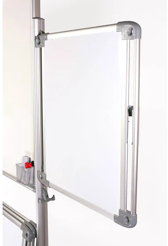 Alt view image 3 of 7 - Ghent NEX204EP4-FR Nexus Easel Whiteboard - 32" x 76.13" - White Surface, Satin Aluminum Frame