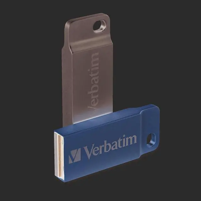 Alt view image 8 of 8 - Verbatim 64GB Metal Executive USB Flash Drive - Silver 98750