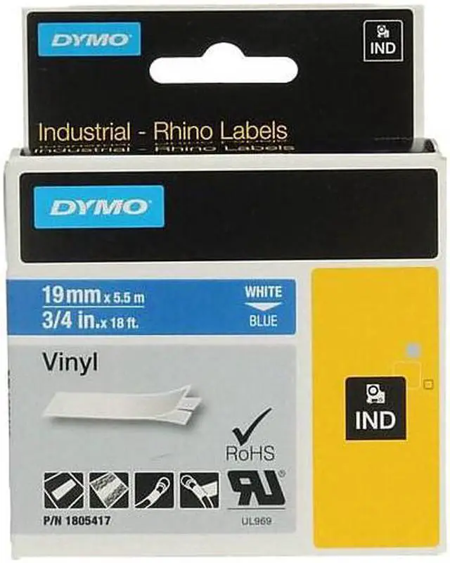 Alt view image 11 of 12 - DYMO IND Vinyl Labels 3/4"