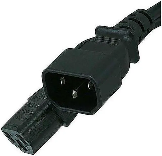 Alt view image 7 of 12 - Monoprice 10ft 14AWG Power Cord w/ 3 Conductor PC Power Connector Socket, 15A (NEMA 5-15P to Right Angle IEC-320-C13)