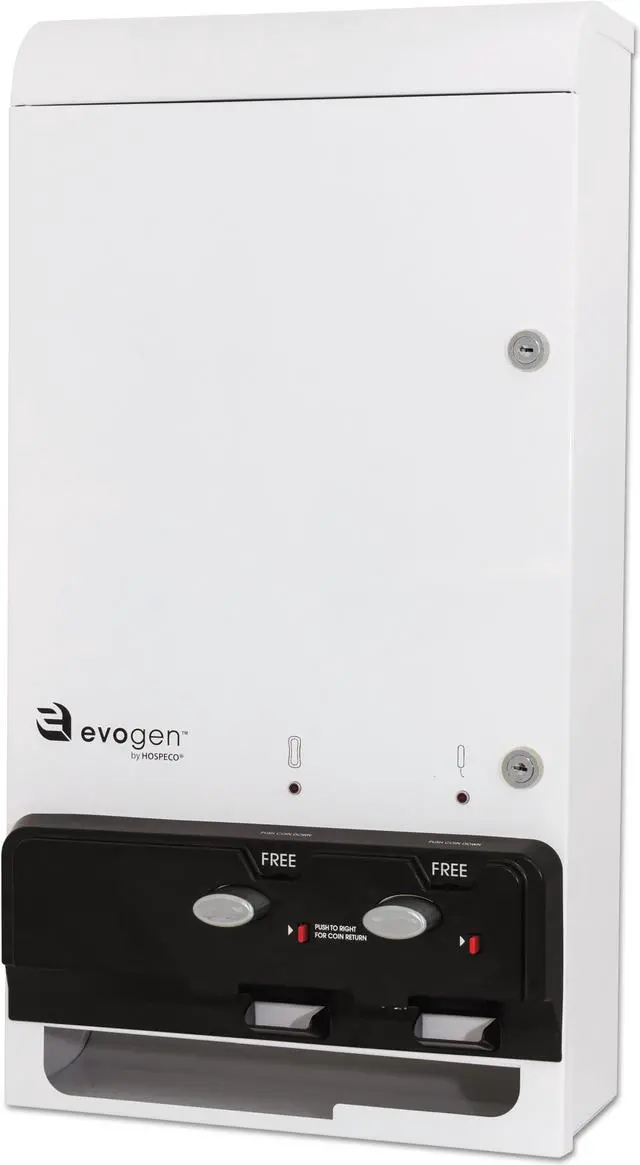 Alt view image 4 of 4 - Evogen Feminine Hygiene Dispenser, Metal, 14" x 7.75" x 26.25", White