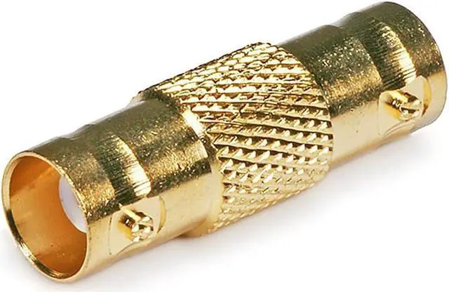 Alt view image 6 of 6 - Monoprice 2-Port Coaxial Audio/Video Adapter, Gold Gold   4128