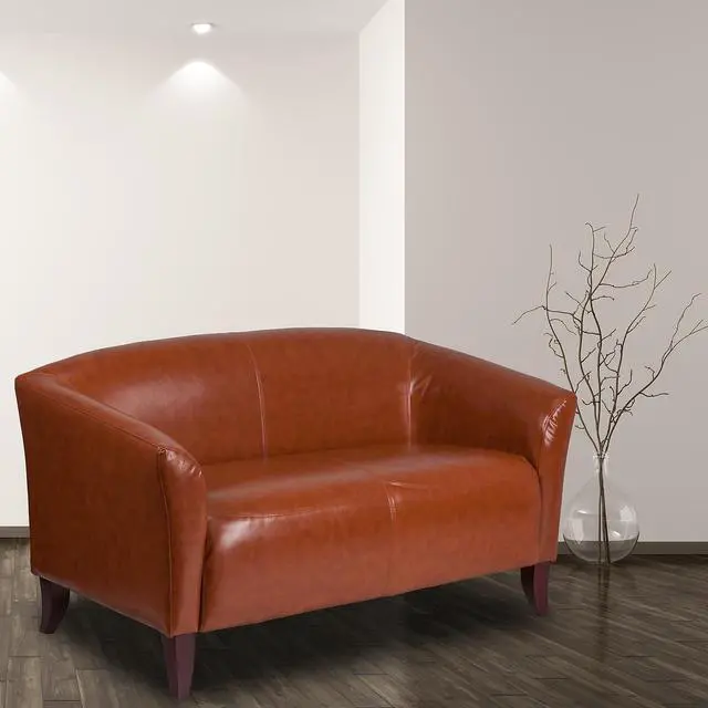 Alt view image 9 of 20 - HERCULES Imperial Series Cognac LeatherSoft Loveseat