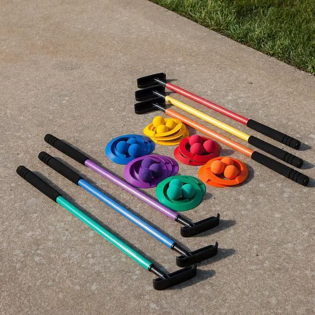 Alt view image 13 of 14 - Champion Sports MGSET Mini Golf Set - 12 Balls/6 Putters/18 Rings/3 Target Holes