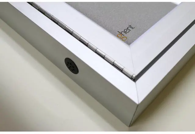 Alt view image 3 of 7 - Ghent PA12418VX-193 1 Door Enclosed Vinyl Bulletin Board with Satin Frame - 18" x 24" - Silver Surface, Satin Aluminum Frame