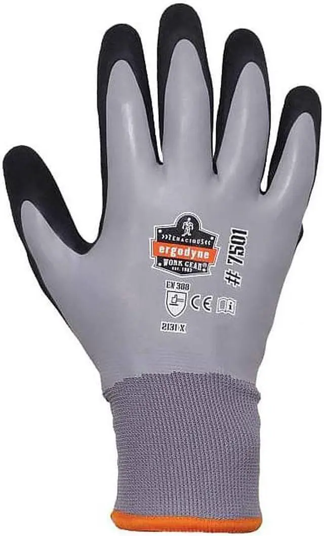 Alt view image 4 of 9 - Ergodyne ProFlex 7501 Waterproof Winter Work Gloves Gray Medium 12 Pairs (17633)