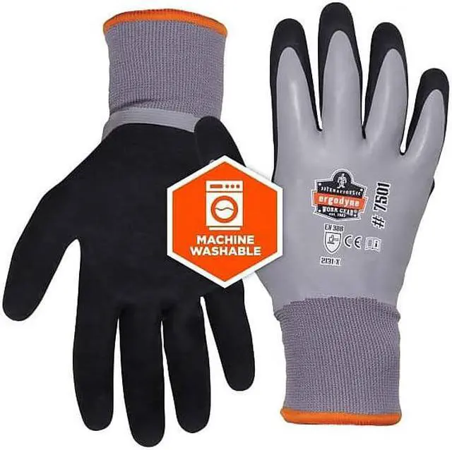 Alt view image 3 of 9 - Ergodyne ProFlex 7501 Waterproof Winter Work Gloves Gray Medium 12 Pairs (17633)