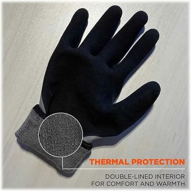 Alt view image 8 of 9 - Ergodyne ProFlex 7501 Waterproof Winter Work Gloves Gray Medium 12 Pairs (17633)