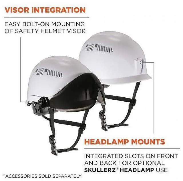 Alt view image 4 of 11 - Ergodyne 60204 Skullerz 8975 Class C Safety Helmet - 6-Point Ratchet Suspension - White