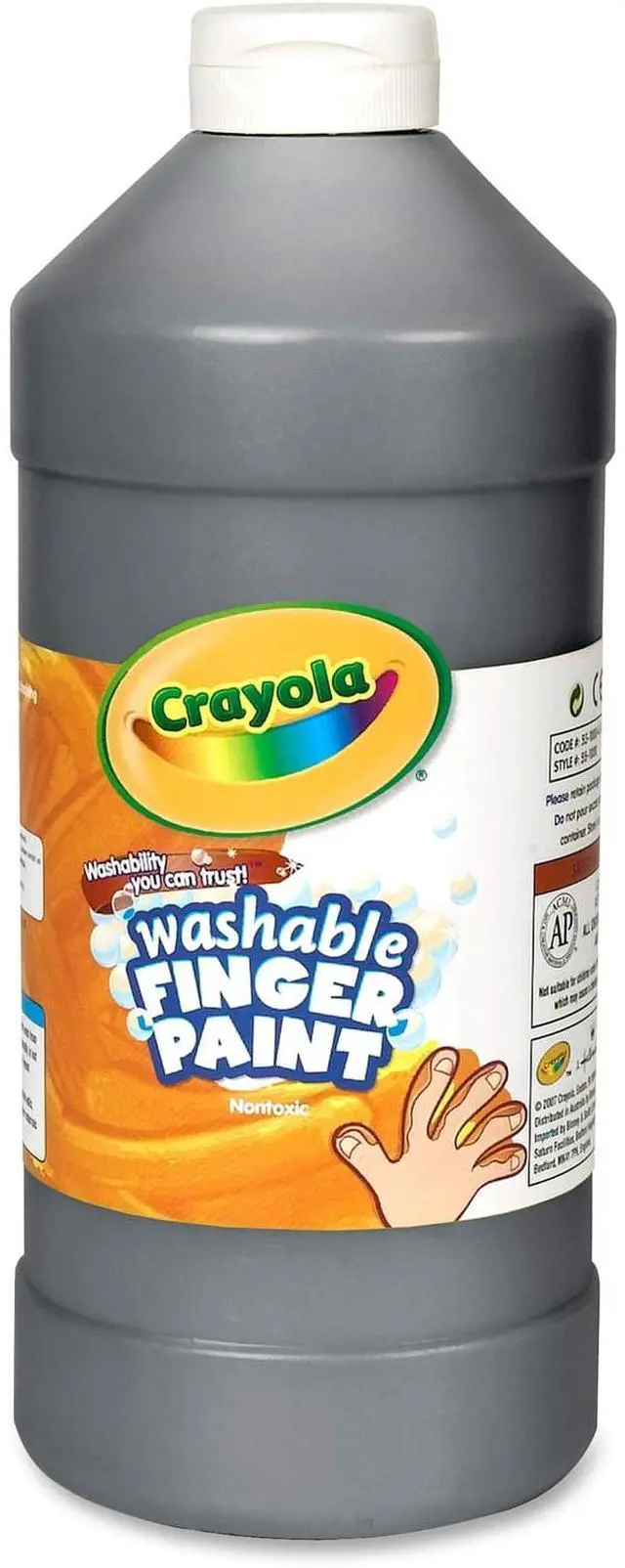 Alt view image 2 of 5 - Washable Finger Paint, 32oz., Black CYO551332051