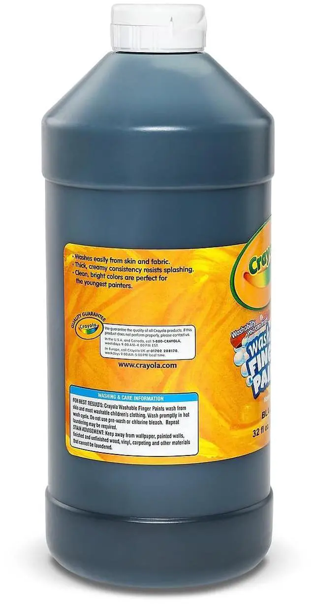 Alt view image 3 of 5 - Washable Finger Paint, 32oz., Black CYO551332051