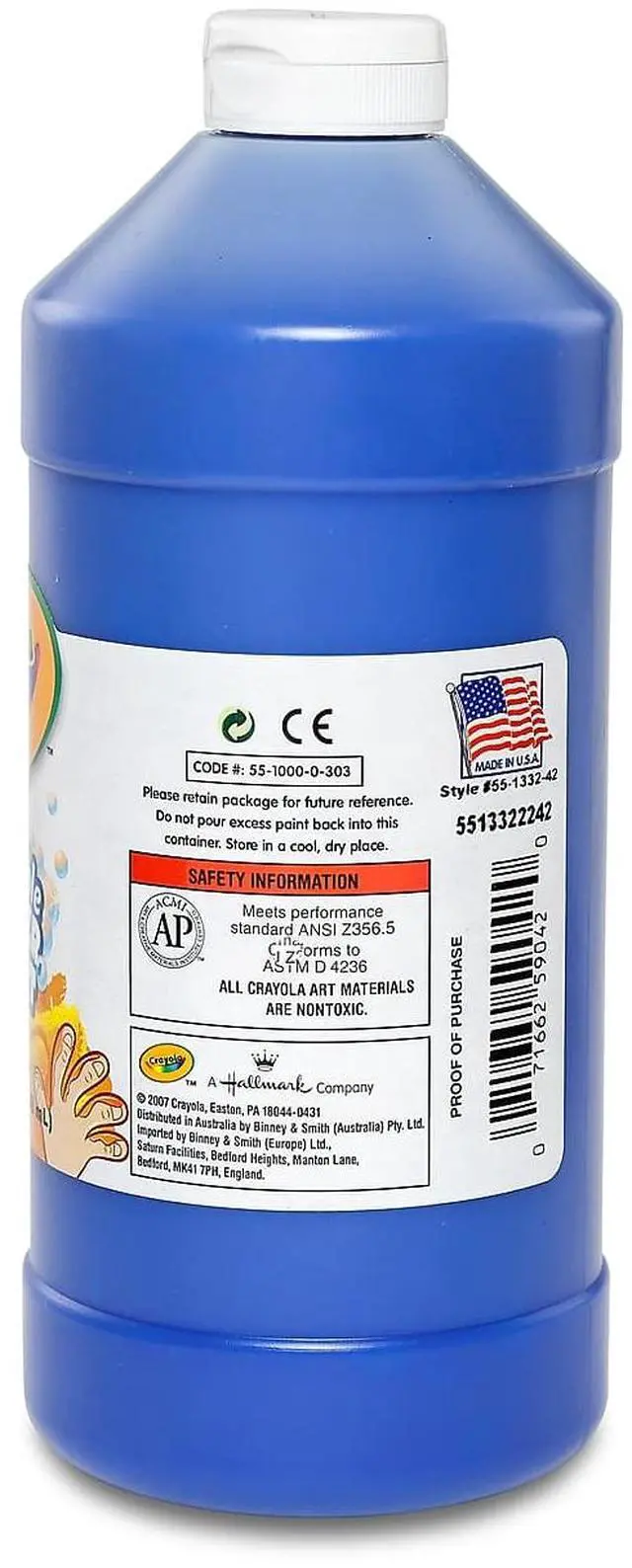 Alt view image 7 of 8 - Washable Finger Paint, 32oz., Blue CYO551332042