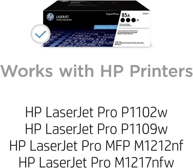 Alt view image 11 of 17 - HP 85A 3-pack Black Original LaserJet Toner Cartridges, CE285AT1