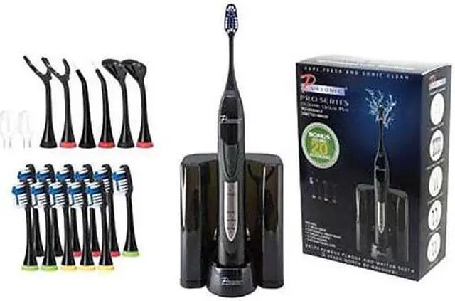 Alt view image 6 of 10 - Pursonic S520BK Sonic movement Rechargeable Electric Toothbrush W/ BONUS 12 Brusheads 2 Tongue cleaners, 2 interdental brush heads and 2 floss holders