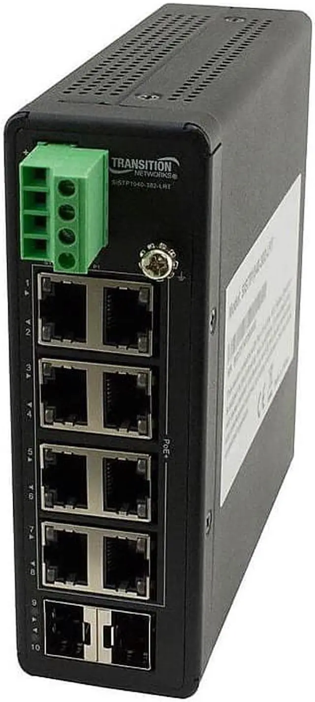 Alt view image 7 of 8 - TRANSITION NETWORKS SISTP1040-382-LRT HARDENED UNMG SWITCH 8PORT