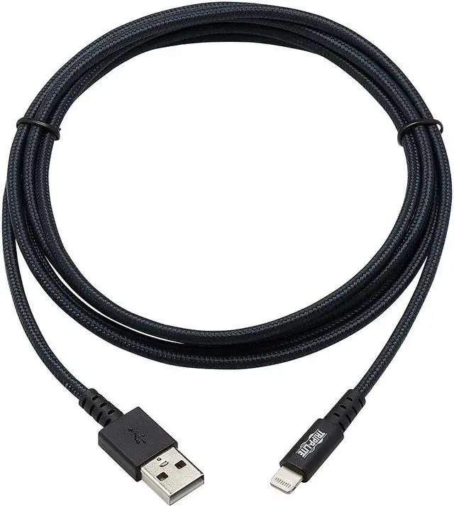 Alt view image 17 of 18 - Tripp Lite M100-006-GY-MAX Heavy-Duty USB Sync / Charge Cable with Lightning Connector - M/M, USB 2.0, UHMWPE and Aramid Fibers, Gray, 6 ft. (1.8 m)