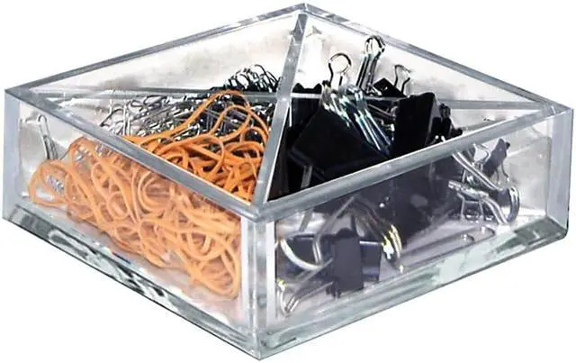 Alt view image 4 of 7 - Azar 4-Compartment Plastic Compartment Storage Clear 2/Box (556350)