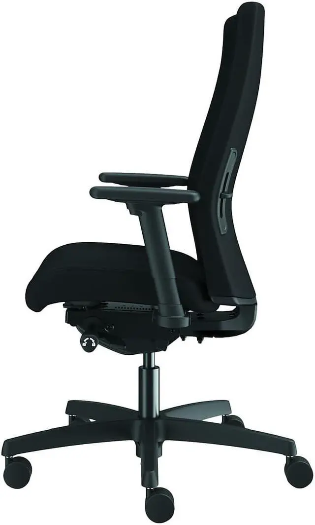 Alt view image 3 of 6 - HON Ignition Adjustable Arms Fabric Task Chair - Fabric Seat - Fabric Back - Black Frame - 5-star Base - Black - 27" Wid