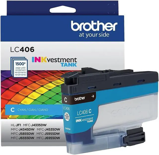 Alt view image 6 of 10 - Brother LC406CS INKvestment Ink 1500 Page-Yield Cyan