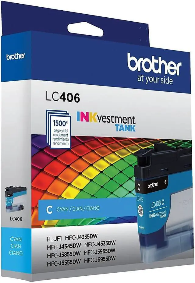 Alt view image 7 of 10 - Brother LC406CS INKvestment Ink 1500 Page-Yield Cyan