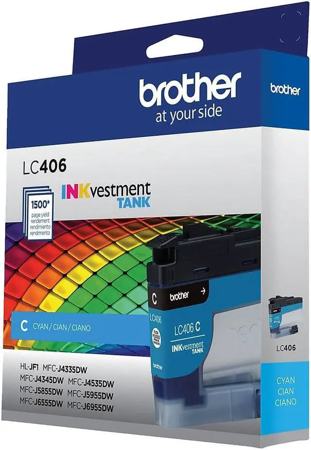 Alt view image 8 of 10 - Brother LC406CS INKvestment Ink 1500 Page-Yield Cyan